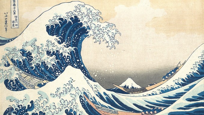 Estampe japonaise représentant une vague.