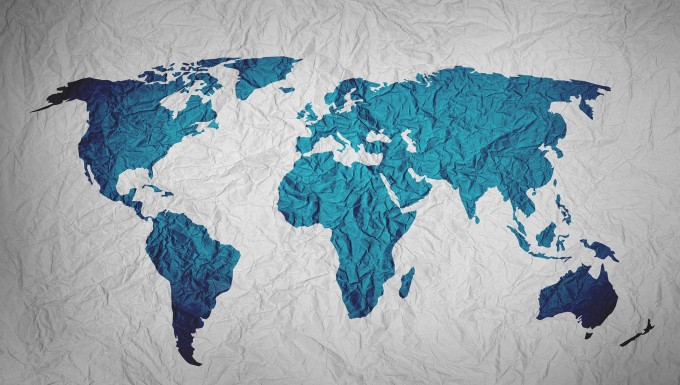 Photo d'une carte d'une monde.