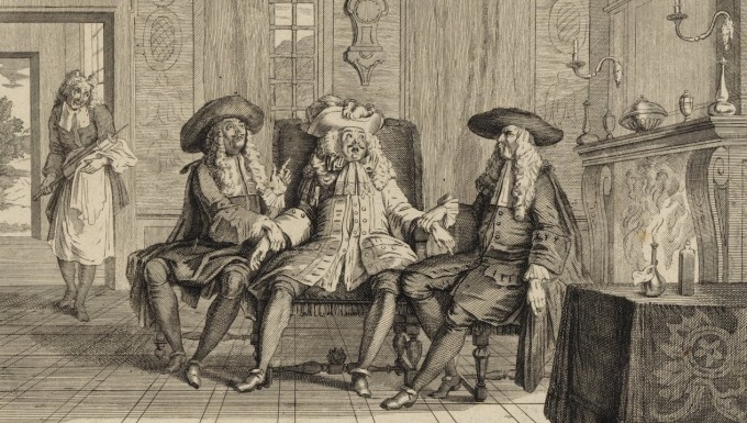 Estampe représentant une scène du Malade Imaginaire de Molière