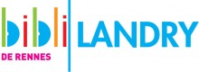 Logo de la bibliothèque composé du diminutif "bibli" en couleurs, d'un trait vertical vert et du mot "Landry" en bleu à la suite. Sous "bibli" est écrit "de Rennes" en rose
