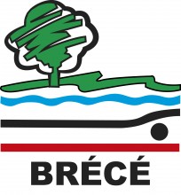 Logo de la ville de Brécé représentant un arbre au pied duquel coule une rivière