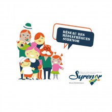 Logo réseau Syrenor : dessin type bande dessinée représentant une famille.