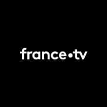 Logo de France TV - écriture noire simple sur fonds noir