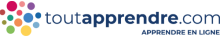 Logo de ToutApprendre avec le nom de la plateforme, le nom de la société (Learnorama) et le logo composé de bulles de couleurs