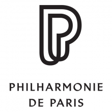 Logo Philharmonie de Paris : lettres stylisées en noir sur fond blanc