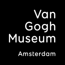 Logo Van Gogh Museum : lettres stylisées blanches sur fond noir.