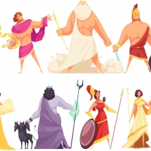 Différents personnages mythologiques rassemblés